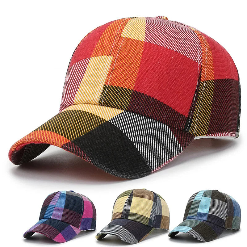 Stylish Unisex Plaid Sun Cap